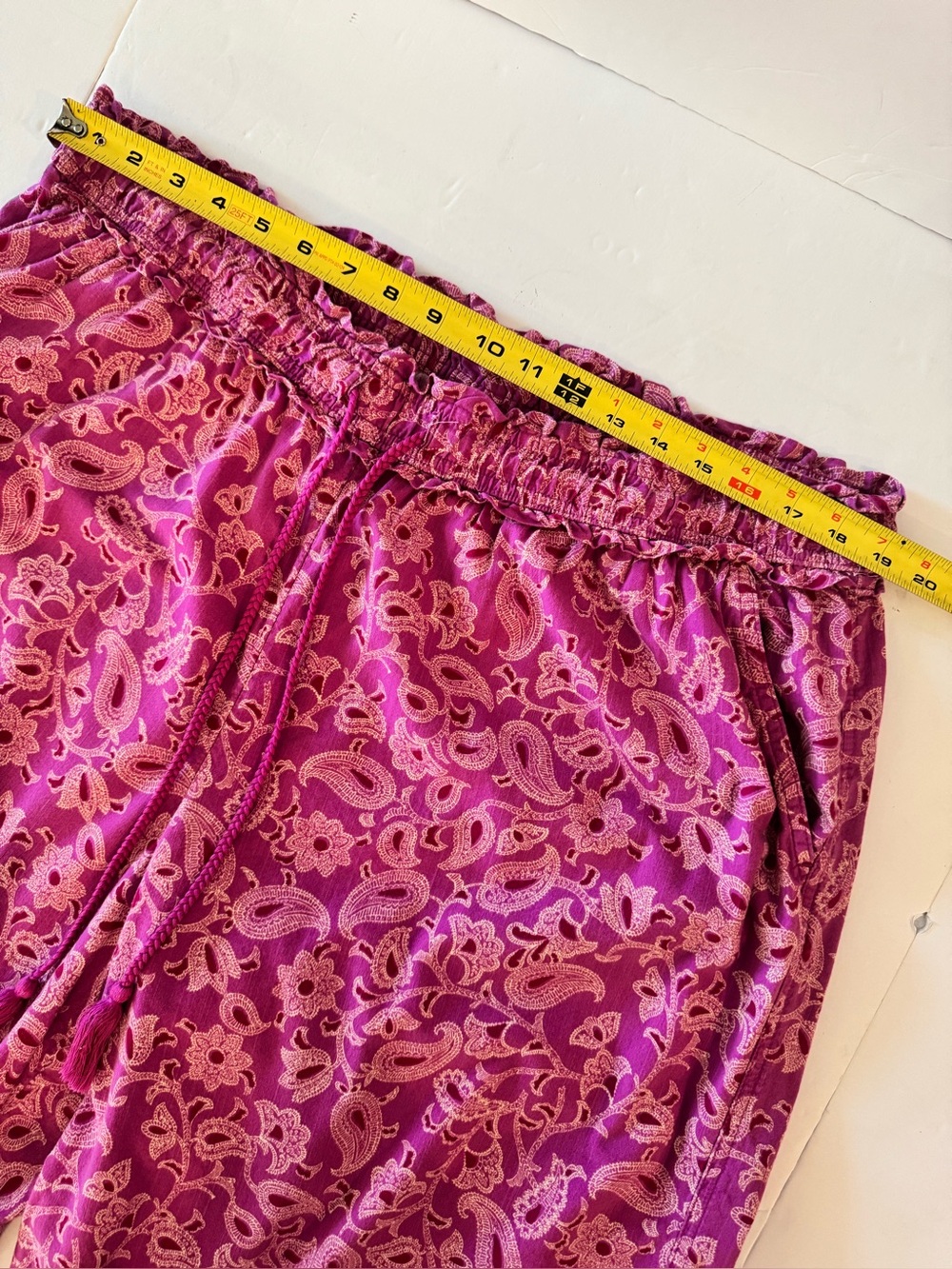 Knox Rose Pink Floral Paisley Wide-Leg Boho Pants, Cotton Blend- size XXL - Picture 4 of 9